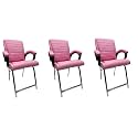 P P CHAIR Comfortable Seating Solution for Offices, Waiting Rooms, and Homes Without Wheel Chair Indoor &amp; Outdoor Chair (3, Pink, H Type Frame)