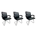 P P CHAIR Comfortable Seating Solution for Offices, Waiting Rooms, and Homes Without Wheel Chair Indoor &amp; Outdoor Chair (3, Black, S Type Frame)