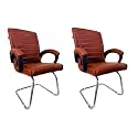Comfortable Seating Solution for Offices, Waiting Rooms, and Homes Without Wheel Chair Indoor &amp; Outdoor Chair (2, Brown, S Type Frame)