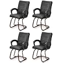 P P CHAIR Comfortable Seating Solution for Offices, Waiting Rooms, and Homes Without Wheel Chair Indoor &amp; Outdoor Chair (4, Black, Copper Polished)