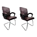 Comfortable Seating Solution for Offices, Waiting Rooms, and Homes Without Wheel Chair Indoor &amp; Outdoor Chair (2, Coffee, S Type Frame)