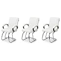 P P CHAIR Comfortable Seating Solution for Offices, Waiting Rooms, and Homes Without Wheel Chair Indoor &amp; Outdoor Chair (3, White, Double Pipe Chrome Steel Frame)