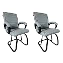 Comfortable Seating Solution for Offices, Waiting Rooms, and Homes Without Wheel Chair Indoor &amp; Outdoor Chair (2, Grey, Powder Coated Double Pipe Frame)