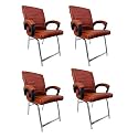 Comfortable Seating Solution for Offices, Waiting Rooms, and Homes Without Wheel Chair Indoor &amp; Outdoor Chair (4, Brown, H Type Frame)