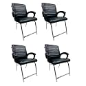Comfortable Seating Solution for Offices, Waiting Rooms, and Homes Without Wheel Chair Indoor &amp; Outdoor Chair (4, Black, H Type Frame)