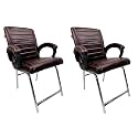 Comfortable Seating Solution for Offices, Waiting Rooms, and Homes Without Wheel Chair Indoor &amp; Outdoor Chair (2, Coffee, H Type Frame)