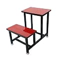 Home Tution School College Duel Desk Bench for All Students Girls Boys Heavy Duty Frame with ply Board (1, RED, Single Student Small Class)