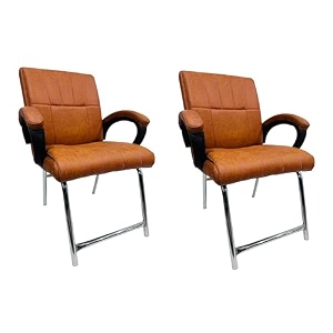 office exclusive chair heavy duty metal frame home office visitor study desk chair 2 brown h-shaped frame