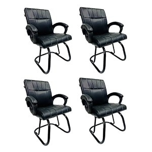 office exclusive chair heavy duty metal frame home office visitor study desk chair 4 black powder coated double pipe iron frame