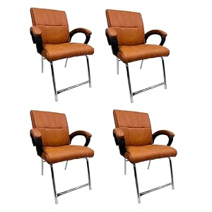 office exclusive chair heavy duty metal frame home office visitor study desk chair 4 brown h-shaped frame