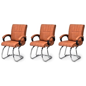 office exclusive chair heavy duty metal frame home office visitor study desk chair 3 brown double pipe chrome steel frame