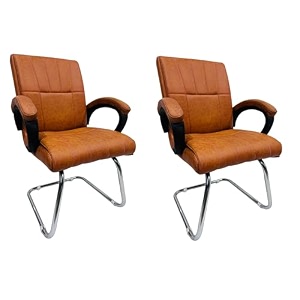 office exclusive chair heavy duty metal frame home office visitor study desk chair 2 brown s- shaped frame