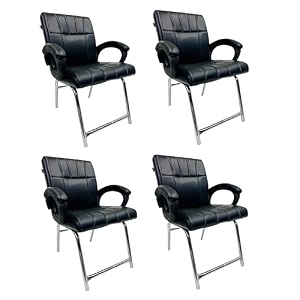 office exclusive chair heavy duty metal frame home office visitor study desk chair 4 black h-shaped frame