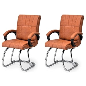 office exclusive chair heavy duty metal frame home office visitor study desk chair 2 brown double pipe chrome steel frame
