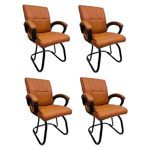 office exclusive chair heavy duty metal frame home office visitor study desk chair 4 brown powder coated double pipe iron frame