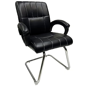office exclusive chair heavy duty metal frame home office visitor study desk chair 1 black double pipe chrome steel frame
