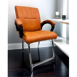 office exclusive chair heavy duty metal frame home office visitor study desk chair 1 brown h-shaped frame