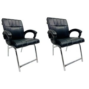 office exclusive chair heavy duty metal frame home office visitor study desk chair 2 black h-shaped frame