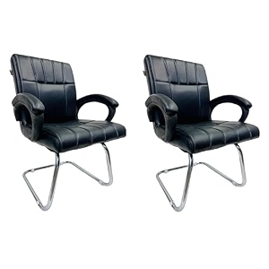 office exclusive chair heavy duty metal frame home office visitor study desk chair 2 black s- shaped frame