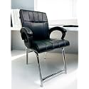 Office Exclusive Chair Heavy Duty Metal Frame Home Office Visitor Study Desk Chair (1, Black, H-Shaped Frame)