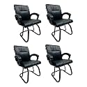 Office Exclusive Chair Heavy Duty Metal Frame Home Office Visitor Study Desk Chair (4, Black, Powder Coated Double Pipe Iron Frame)