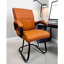 Office Exclusive Chair Heavy Duty Metal Frame Home Office Visitor Study Desk Chair (1, Brown, Powder Coated Double Pipe Iron Frame)