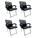 Office Exclusive Chair Heavy Duty Metal Frame Home Office Visitor Study Desk Chair (4, Black, H-Shaped Frame)