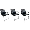 Office Exclusive Chair Heavy Duty Metal Frame Home Office Visitor Study Desk Chair (3, Black, H-Shaped Frame)