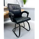 Office Exclusive Chair Heavy Duty Metal Frame Home Office Visitor Study Desk Chair (1, Black, Powder Coated Double Pipe Iron Frame)