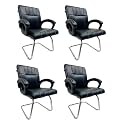 Office Exclusive Chair Heavy Duty Metal Frame Home Office Visitor Study Desk Chair (4, Black, S- Shaped Frame)