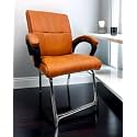 Office Exclusive Chair Heavy Duty Metal Frame Home Office Visitor Study Desk Chair (1, Brown, H-Shaped Frame)
