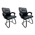 Office Exclusive Chair Heavy Duty Metal Frame Home Office Visitor Study Desk Chair (2, Black, Powder Coated Double Pipe Iron Frame)