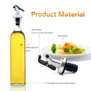 p-plus international oil and vinegar bottle set olive oil spout olive oil dispenser olive oil bottle glass set 500ml1 pack glass vinegar reg cap