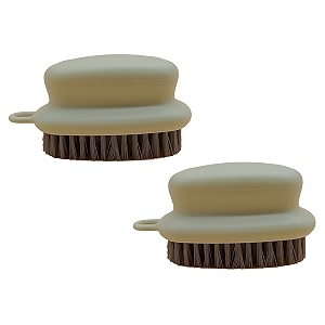 p-plus international scrub brush quality soft laundry clothes shoes scrubbing brush easy to grip household cleaning brushes pack of 2 green
