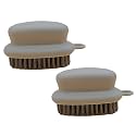 P-Plus International Scrub Brush, Quality Soft Laundry Clothes Shoes Scrubbing Brush, Easy to Grip Household Cleaning Brushes (Pack of 2, Grey)