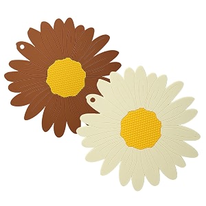 p-plus international silicone trivet mat hot pads non-slip amp heat resistant modern sunflower trivet kitchen hot pads placemats kitchen insulation coaster set of 2 random color