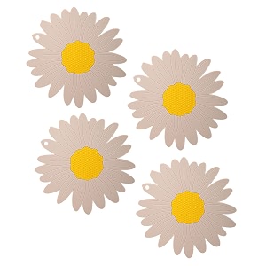 p-plus international silicone trivet mat hot pads non-slip amp heat resistant modern sunflower trivet kitchen hot pads placemats kitchen insulation coaster set of 4 pink