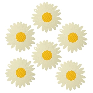 p-plus international silicone trivet mat hot pads non-slip amp heat resistant modern sunflower trivet kitchen hot pads placemats kitchen insulation coaster set of 6 white