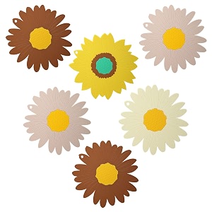 p-plus international silicone trivet mat hot pads non-slip amp heat resistant modern sunflower trivet kitchen hot pads placemats kitchen insulation coaster set of 6 random color