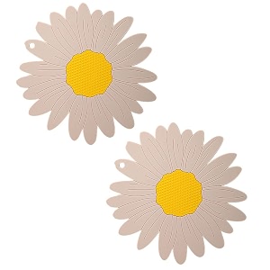 p-plus international silicone trivet mat hot pads non-slip amp heat resistant modern sunflower trivet kitchen hot pads placemats kitchen insulation coaster set of 2 pink