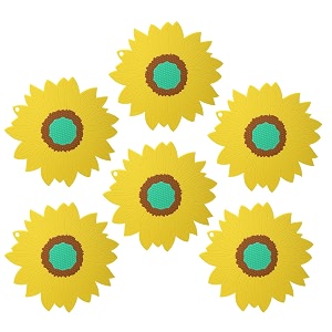 p-plus international silicone trivet mat hot pads non-slip amp heat resistant modern sunflower trivet kitchen hot pads placemats kitchen insulation coaster set of 6 yellow