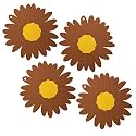 P-Plus International Silicone Trivet Mat Hot Pads Non-Slip &amp; Heat Resistant Modern Sunflower Trivet Kitchen Hot Pads Placemats Kitchen Insulation Coaster (Set of 4, Brown)