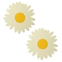 P-Plus International Silicone Trivet Mat Hot Pads Non-Slip &amp; Heat Resistant Modern Sunflower Trivet Kitchen Hot Pads Placemats Kitchen Insulation Coaster (Set of 2, White)