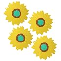 P-Plus International Silicone Trivet Mat Hot Pads Non-Slip &amp; Heat Resistant Modern Sunflower Trivet Kitchen Hot Pads Placemats Kitchen Insulation Coaster (Set of 4, Yellow)