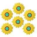 P-Plus International Silicone Trivet Mat Hot Pads Non-Slip &amp; Heat Resistant Modern Sunflower Trivet Kitchen Hot Pads Placemats Kitchen Insulation Coaster (Set of 6, Yellow)