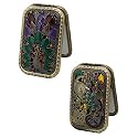 P-PLUS INTERNATIONAL Vintage Makeup Mirror, Metal Folding Mirror, Peacock Vanity Mirror, Double Sided Compact Travel Mirror Vintage Compact Cosmetic Mirror Metal(Random Pattern, Set of 2)