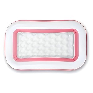 p for pogu 166m x 100m x 25cm rectangular pool air inflatable tube with 17cm height amp 90l capacity bathtub swimming floater swim float water tub for outdoor 2 year kids amp adults pink pack of 1