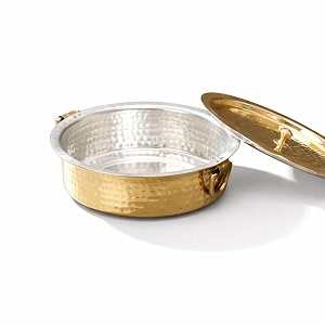 ptal brass lagan 6l tin coated with lid 100 pure brass degchi for cooking 32 kg biryani handi ptal utensils for kitchen free 30ml copper amp brass cleaning solution