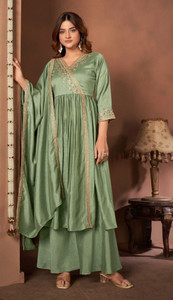 P Three Pluse Embroidered Kurta Palazzo