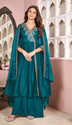 P Three Pluse Embroidered Kurta Palazzo 